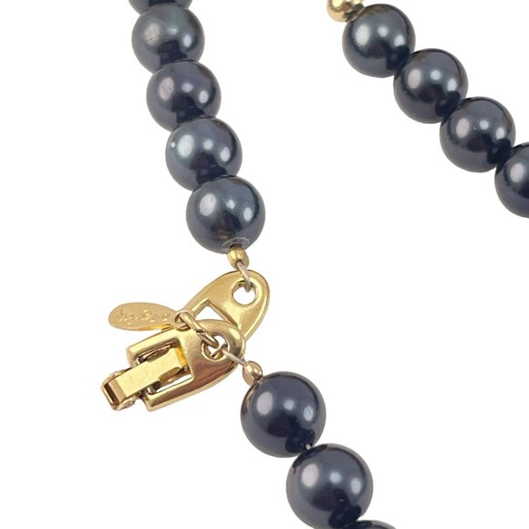 Vintage 1970s Napier Black Faux Tahitian & Grey Faux Baroque Pearls with Detaile - Picture 6 of 6